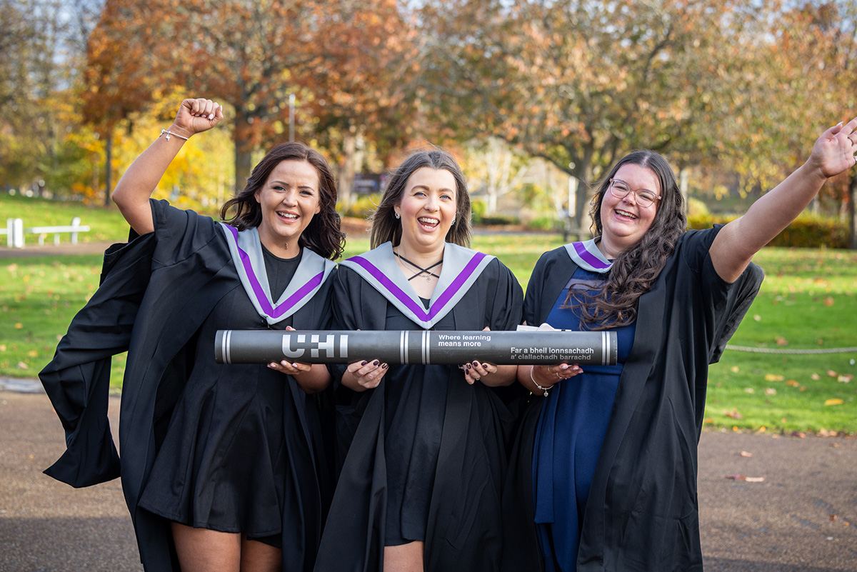 Graduate trio Graduate trio