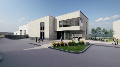 Artist impression of a new building Artist impression of a new building