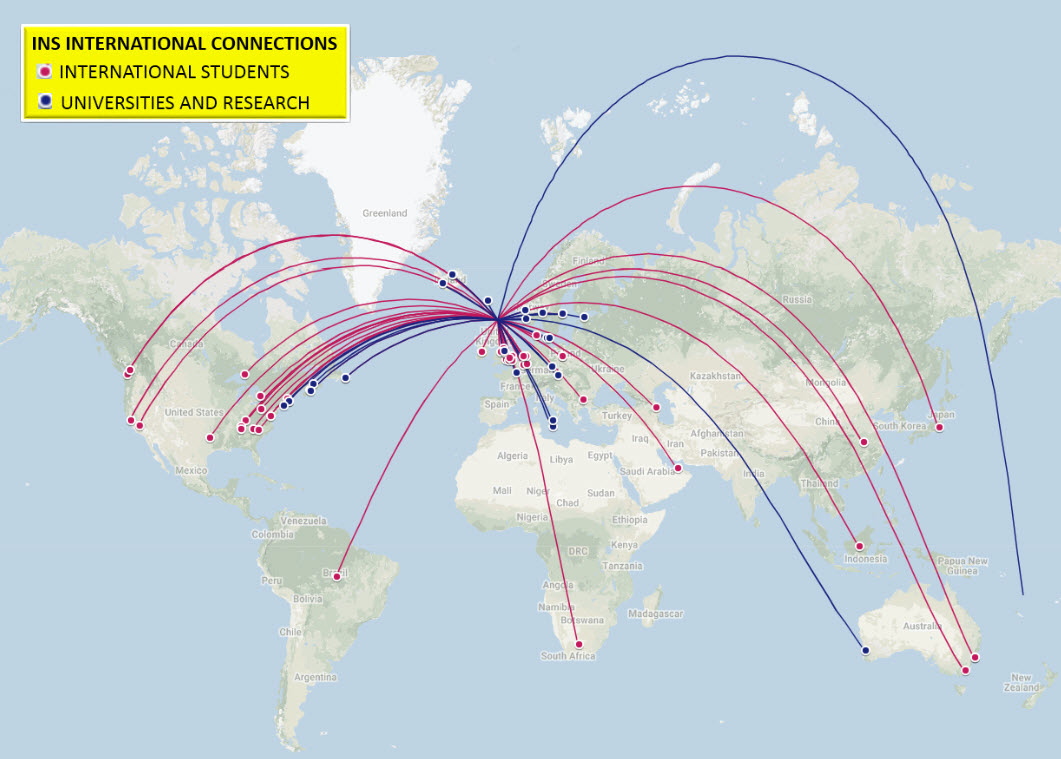 INS connections on map
