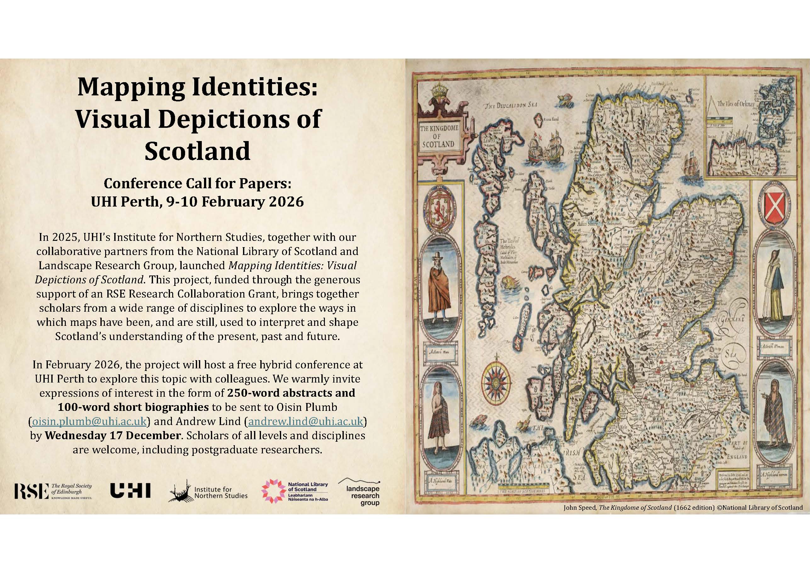 A poster calling for papers for Mapping Identities Conference