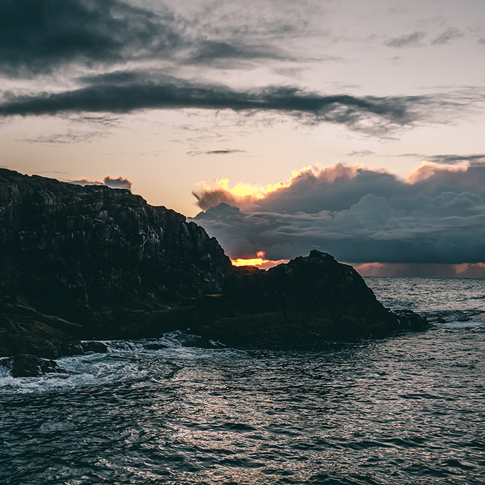 A coastline at sunset A coastline at sunset