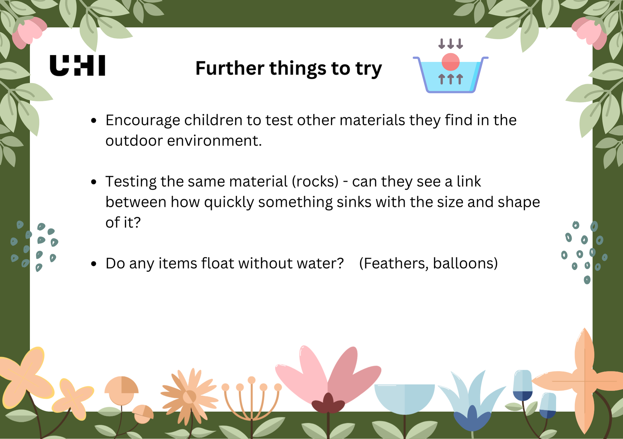 Maths Week Scotland 2025 activity - Forces - Floating further activity